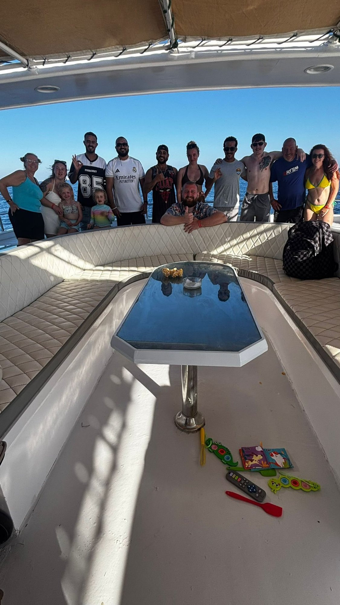 Happy guests on luxury boat Red Sea Hurghada